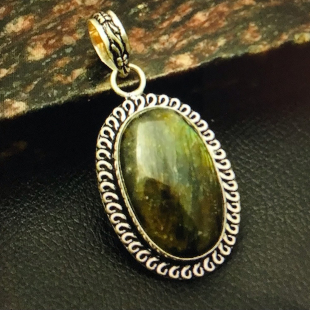 Labradorite Stamped 925 Sterling Silver Necklace